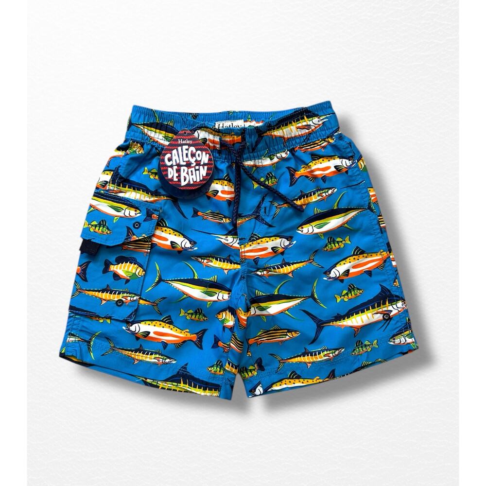 NWT Hatley Lots of Fish Swim Trunks, Size 2